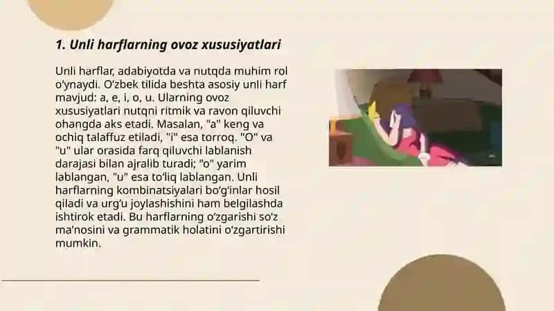 1-sinflarda unli harflarni o'qitilishi 3