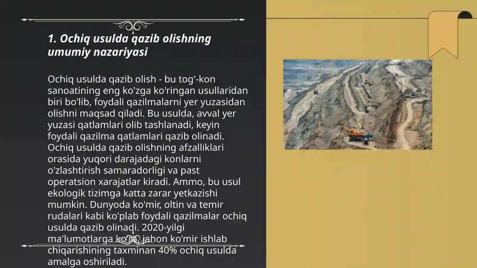 Ochiq usulda qazib olishning chegaralari 3