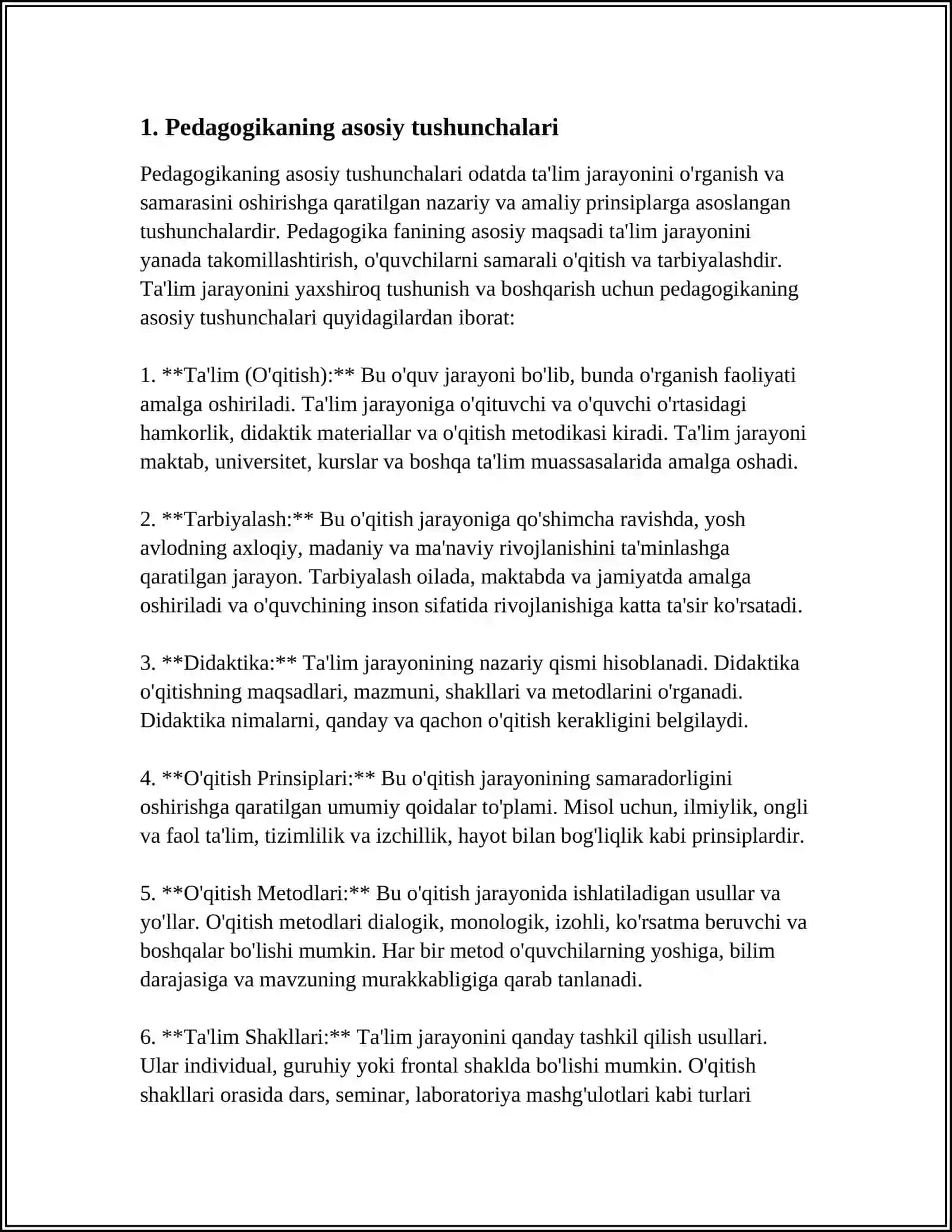 PEDAGOGIKA FANINING PREDMETI VA VAZIFALARI.PЕDАGОGIKАNING METODOLOGIYASI VA TАDQIQОT MЕTОDLАRI 3