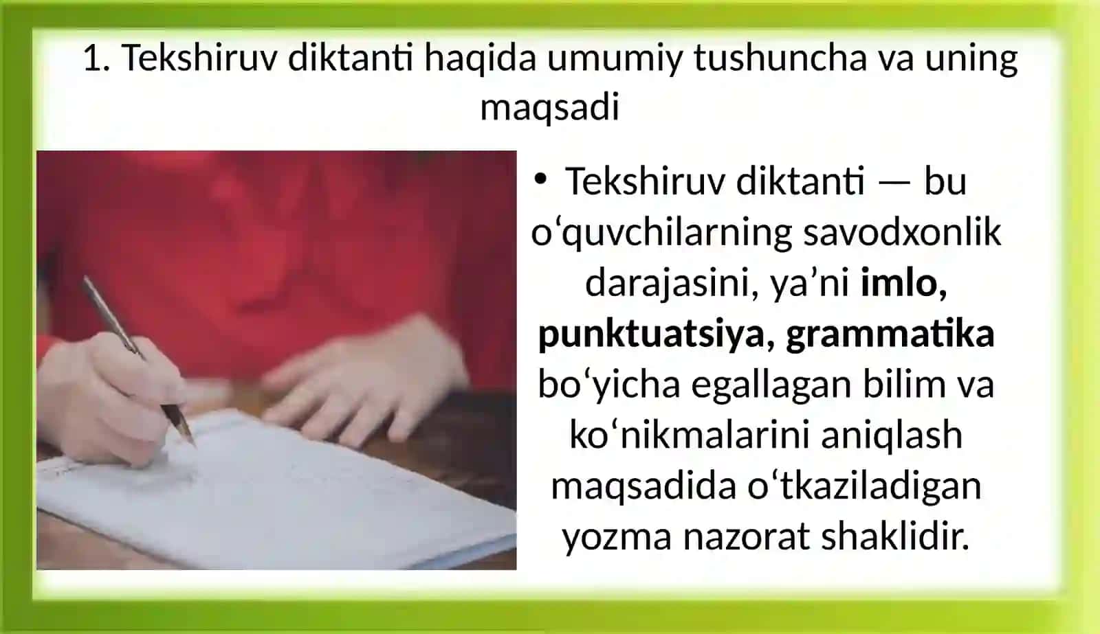 Boshlang‘ich sinflarda tekshiruv diktant va unitashkiletish 3