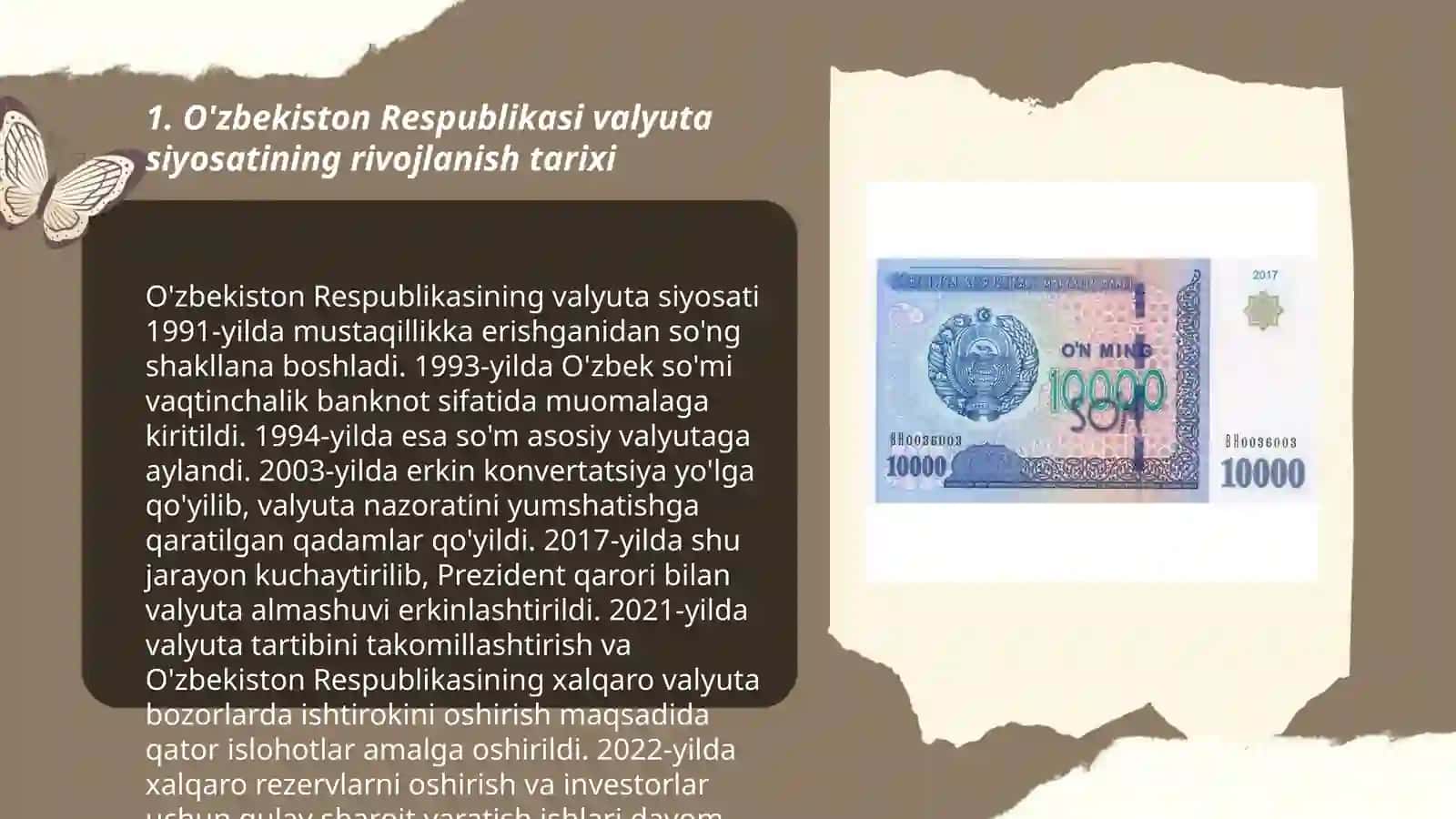 O'zbekiston Respublikasi valyuta siyosati 3