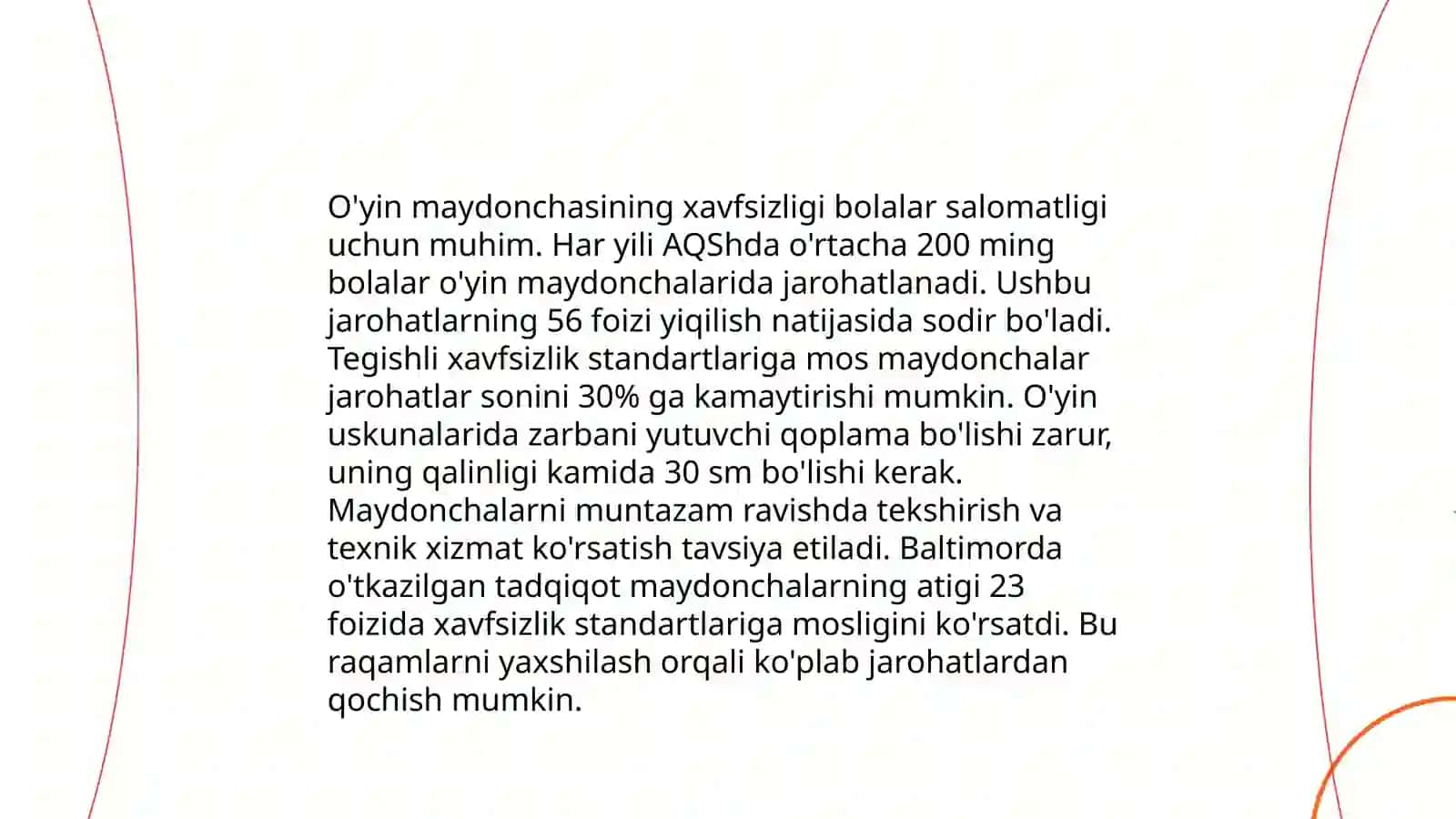 Milliy va harakatli o'yinlarni tashkil qilish uchun joyni tanlash va o'tkazishga qo'yiladigan talablar 3