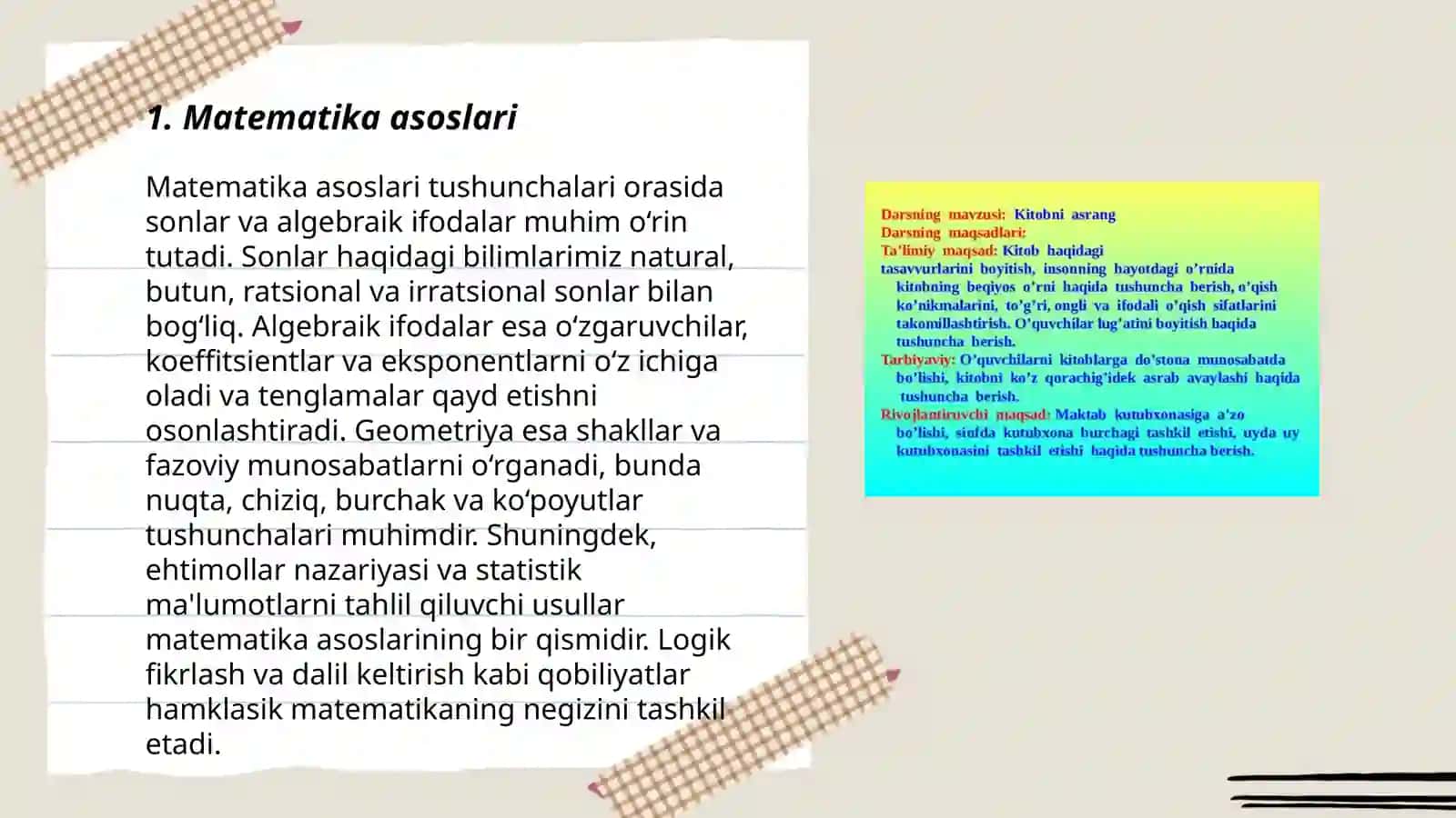 Boshlangʻich sinf oʼquvchilarining bilim,koʻnikma va malakalarini tekshirish uchun materiallar tayyorlash 3