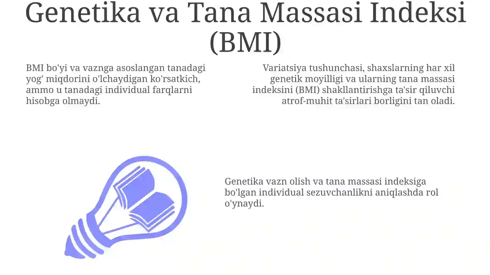 Tananing Massa Indeksi (BMI) ning O'zgarishining Oqibatlari 3