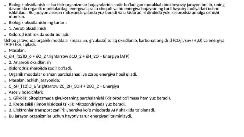 BIOLOGIK OKSIDLANISH UGLEVODLAR ALMASHINUVI 3