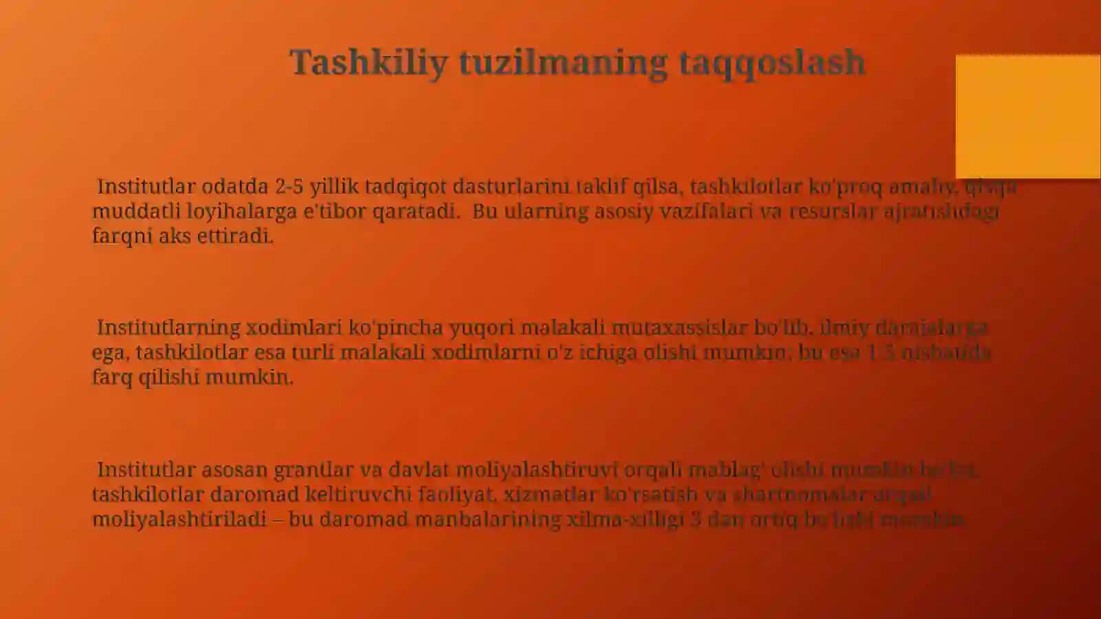 Institut va Tashkilot turlari va ularning chegaralari 3