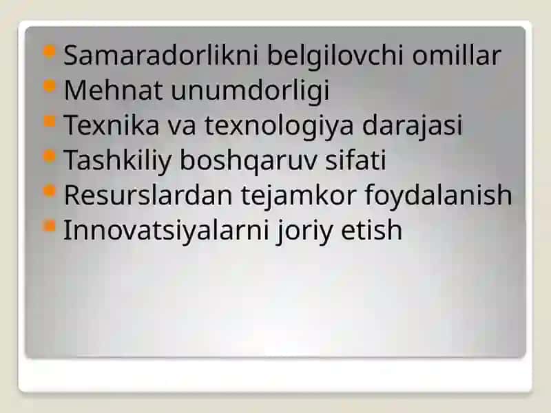 Ishlabchilar uchun samaradorlik va uning ko‘rsatkichlari 3