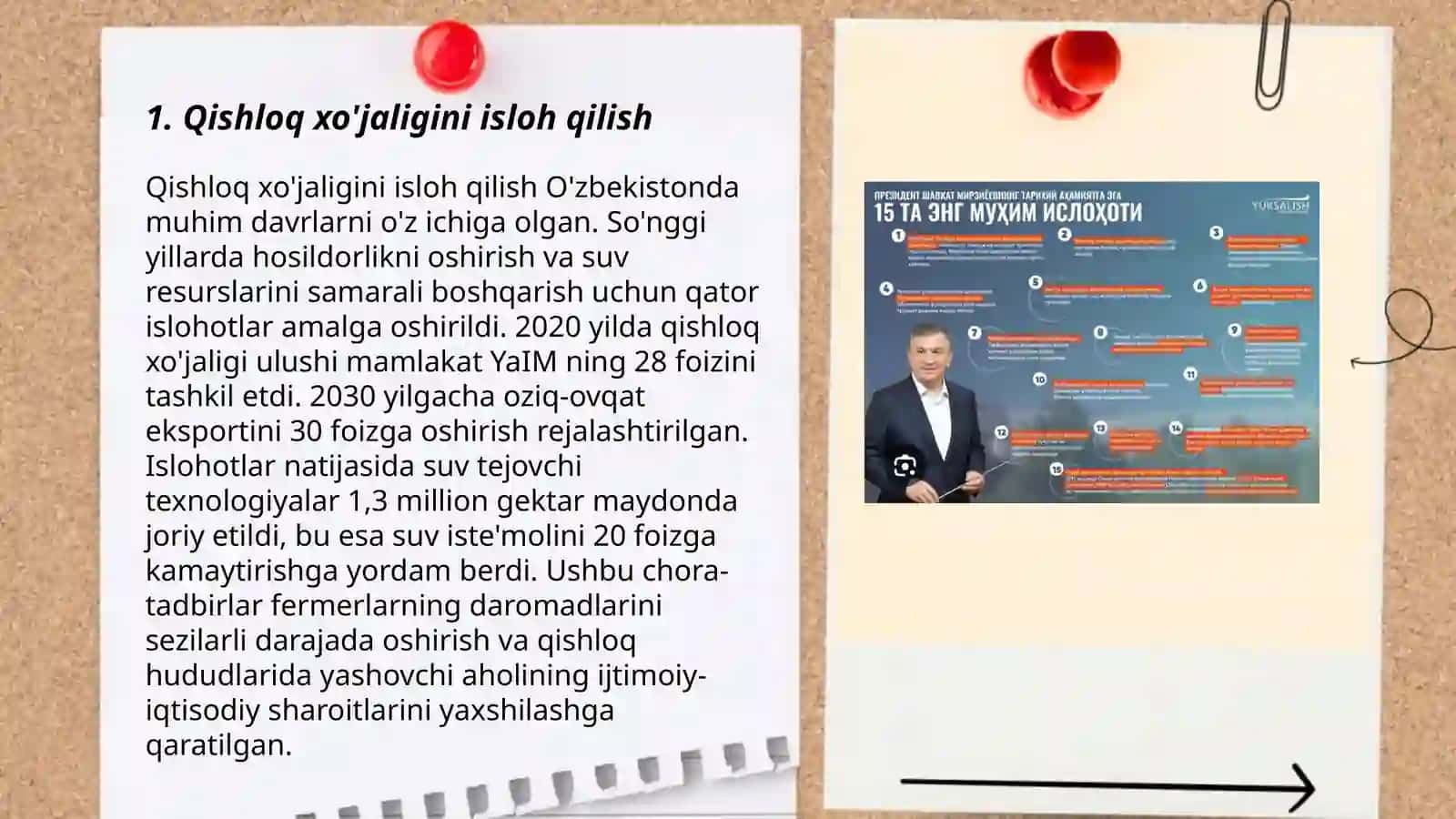 Õzbekiston Respublikasi Prezidenti Sh. M. Mirziyoyevning keng kõlamli iqtisodiy islohotlari va uning mazmuni 3