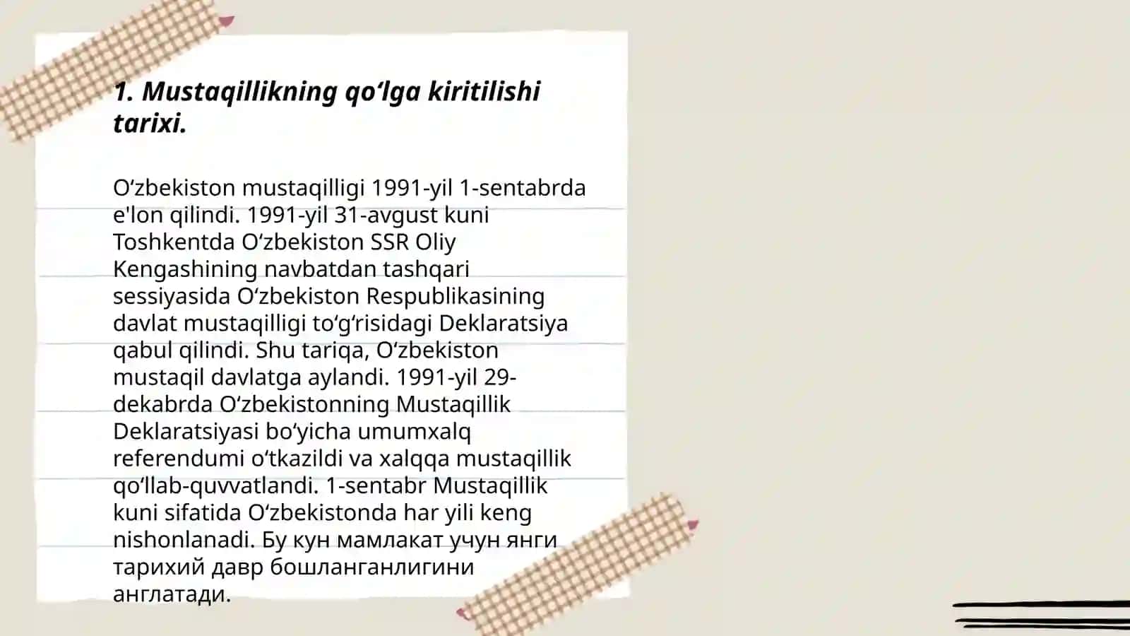 Mustaqillik va O‘zbekistondagi siyosiy-mafkuraviy jarayonlarning yangilanishi 3