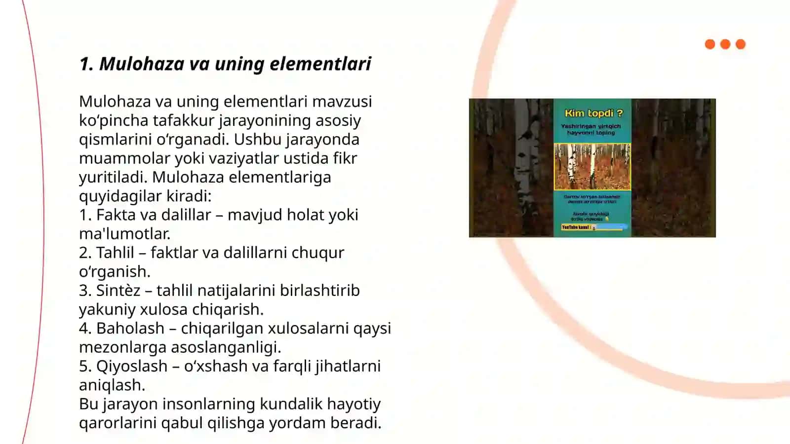 Mulohazalar, mantiqiy bog`lovchilar va formulalar 3