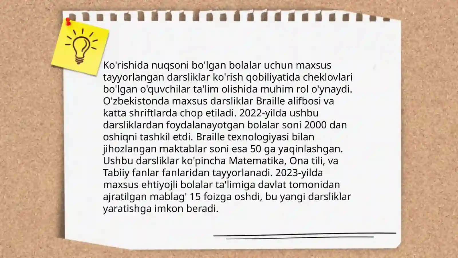 Ko'rishida nuqsoni bo'lgan bolalar uchun maktabgacha ta'lim tashkiloti faoliyati 3