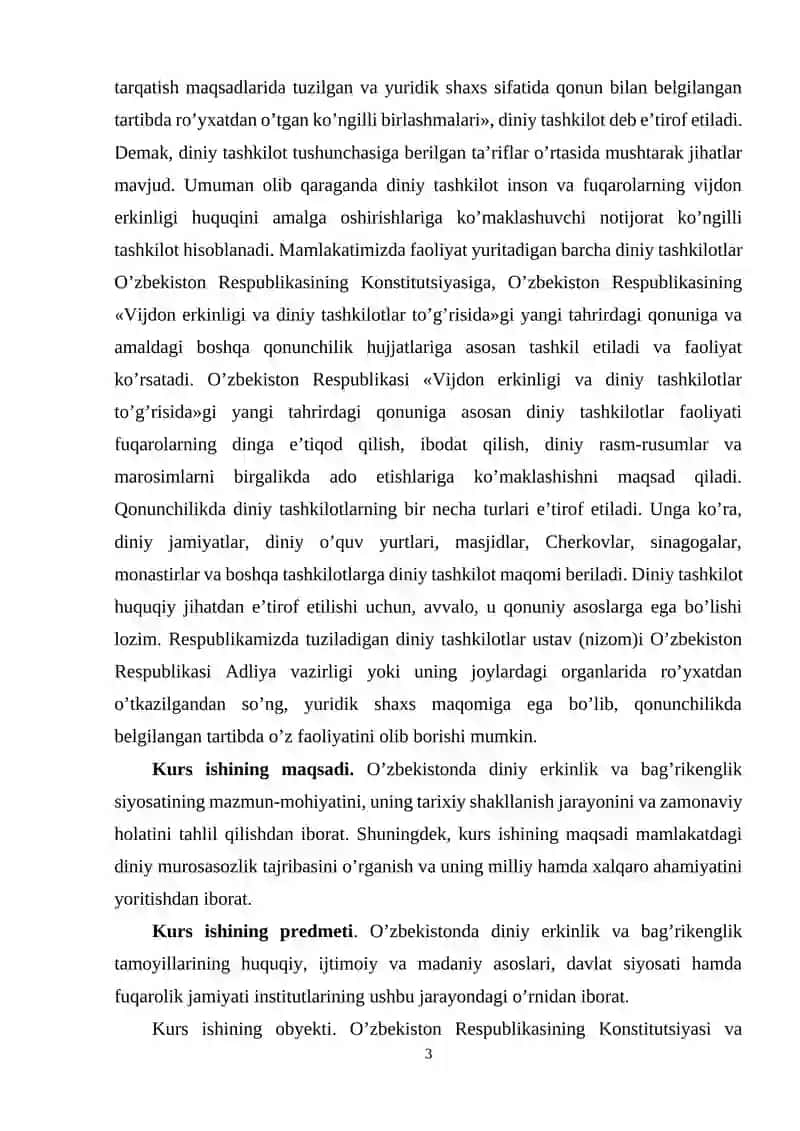 O'zbekistonda Diniy Erkinlikning Yo'lga Qo'yilishi Islohotlarning Amalga Oshirilishi 3