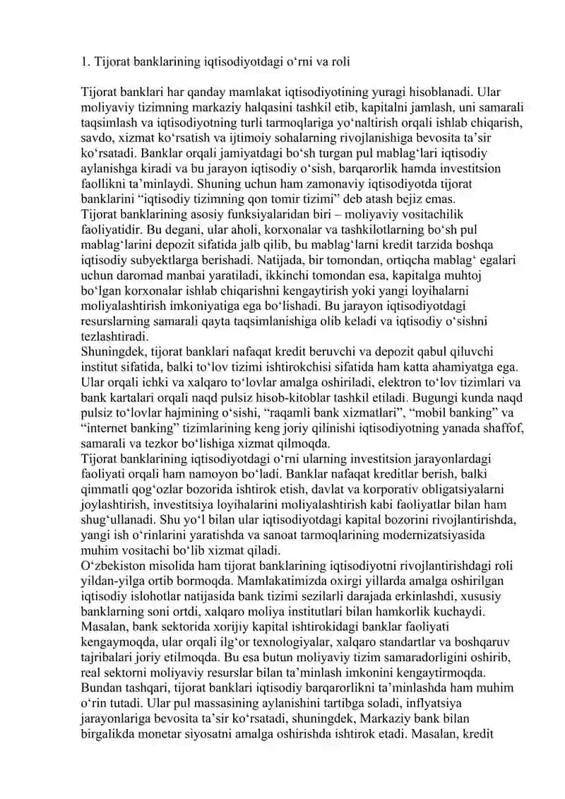 Tijorat banklar moliyaviy vositachi sifatida 3