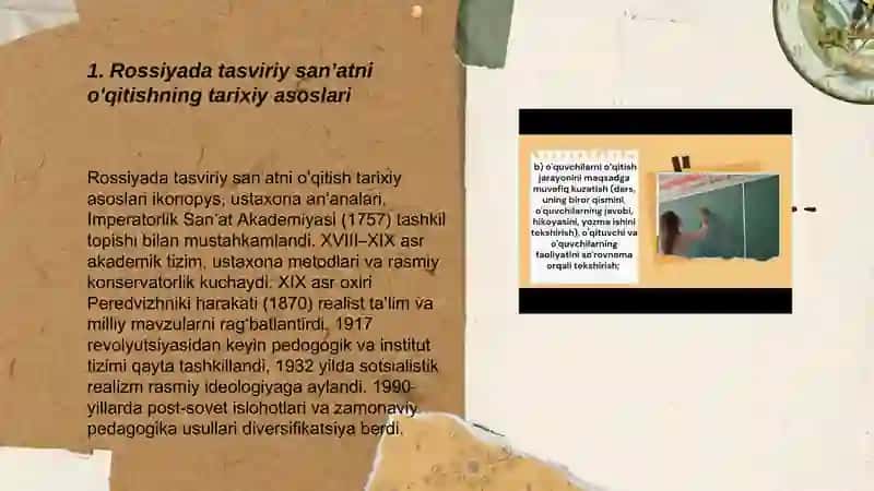 Rossiyada tasviriy sanʼatni o'qitish metodlari 3
