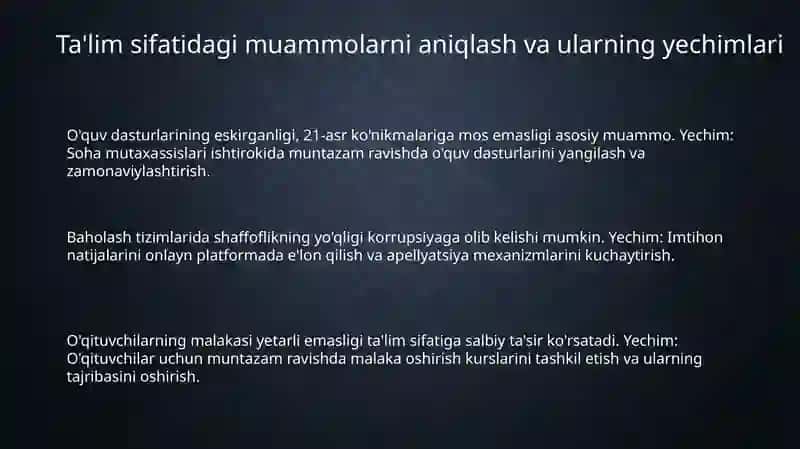 Ta‘lim sifatini ochiqligi va samaradorligini oshirish uchun nostandart qarorlardan foydalanish 3