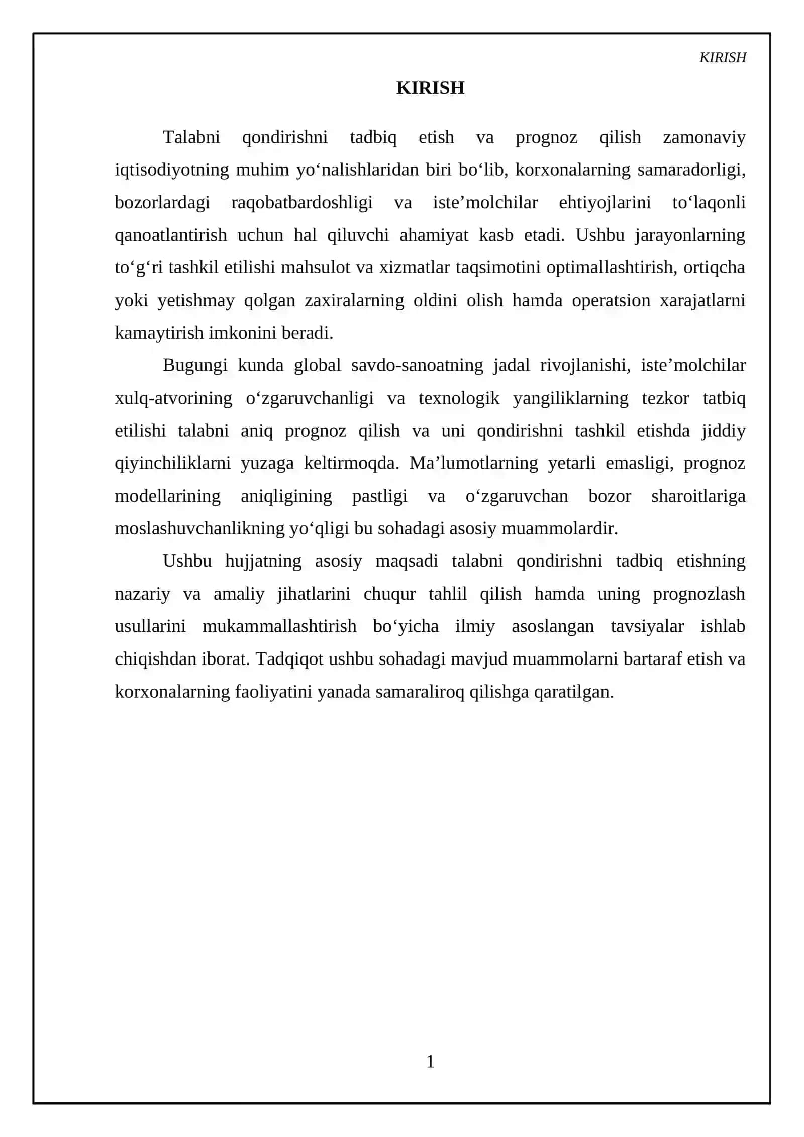 Talabni qondirishni tadbiq etish va prognoz qilish 3