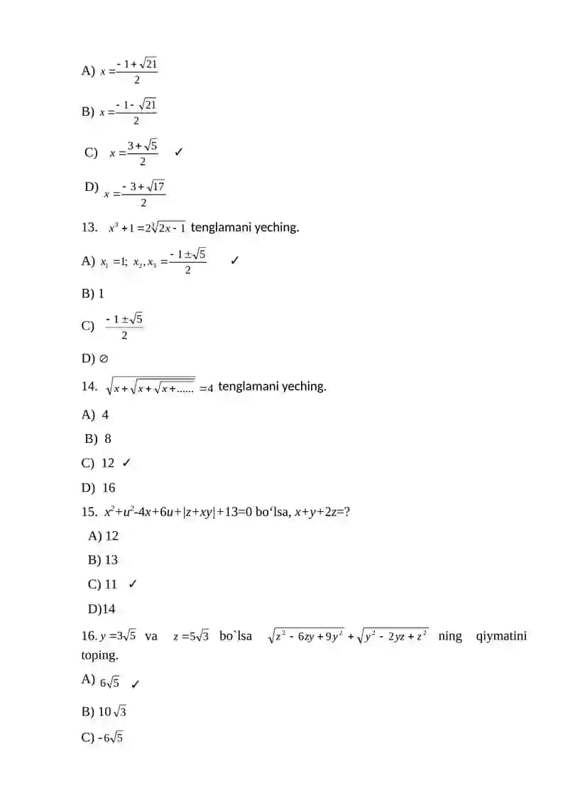 Matematikadan misol va masalalar yechish 3