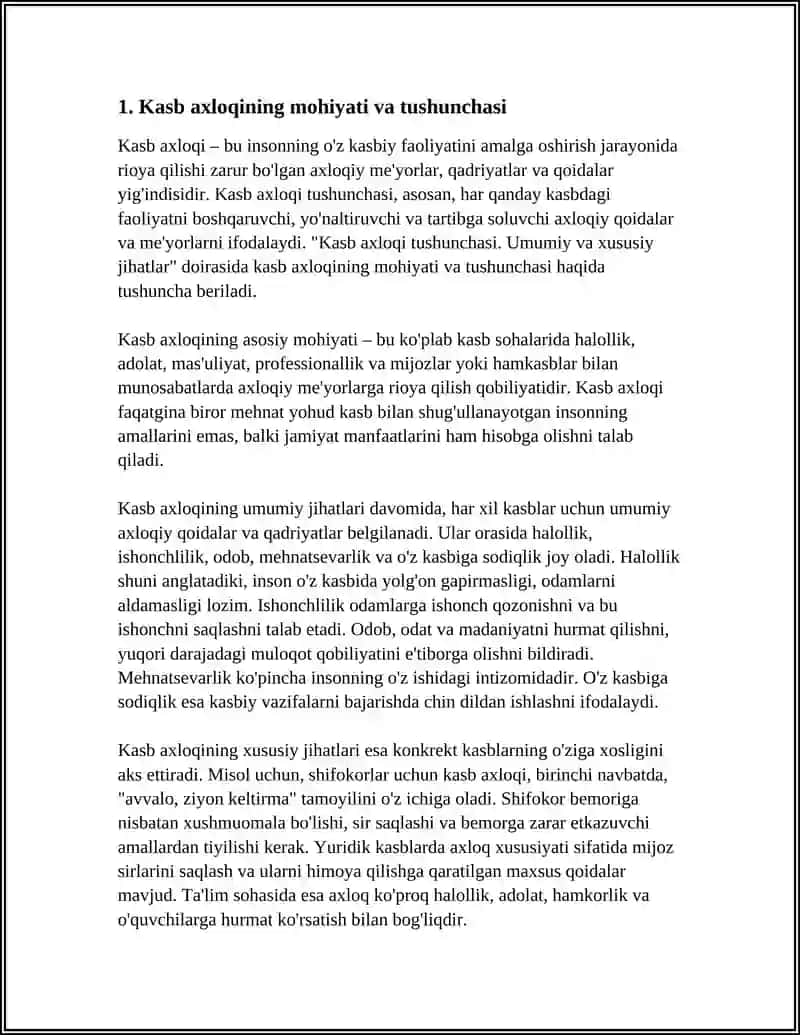 KASB AXLOQI TUSHUNCHASI. UMUMIY VA XUSUSIY JIHATLAR 3
