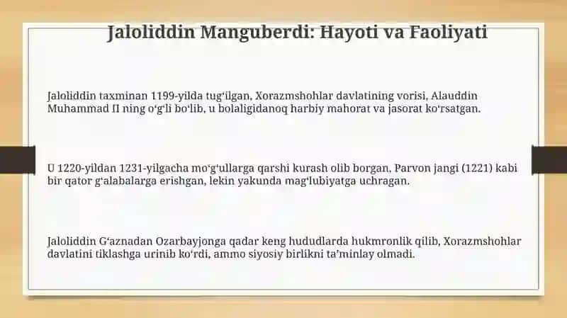 Jaloliddin Manguberdi - vatan himoyachisi 3