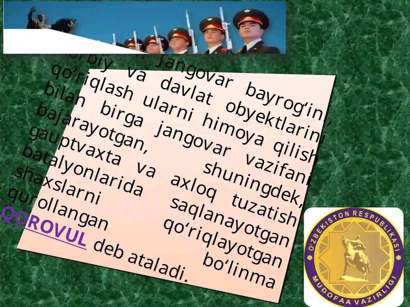 Qorovullik xizmati va uning tashkil etilishi 3