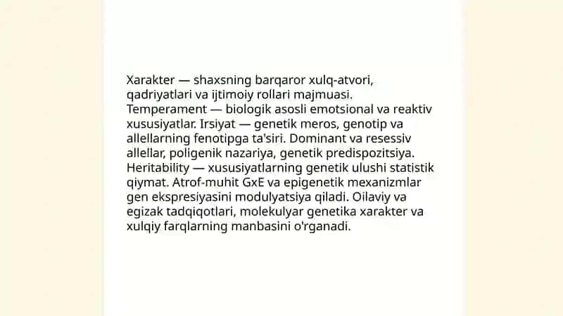 Xarakter va irsiyat 3