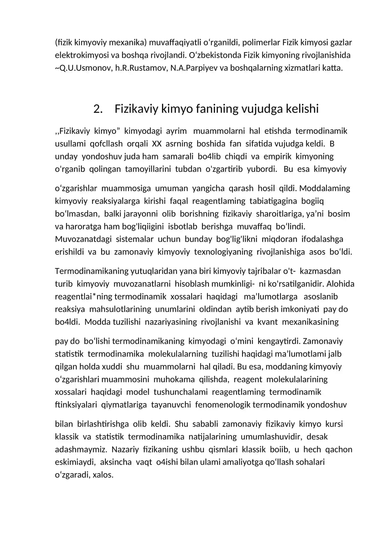 Fizikaviy kimyoning rivojlanish tarixi 3