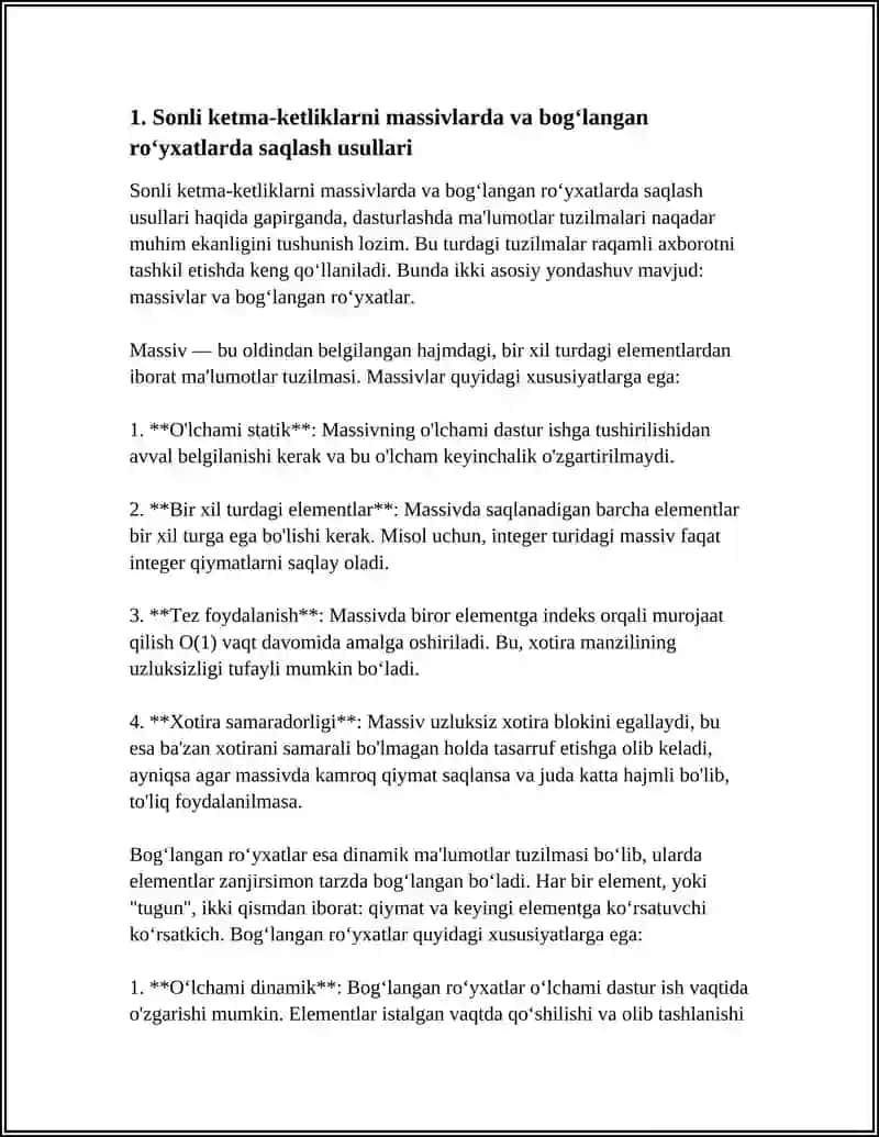 MAʼLUMOTLAR TUZILMASI VA ALGORITMLARDA SONLI KETMA-KETLIKLARNING TATBIQI 3