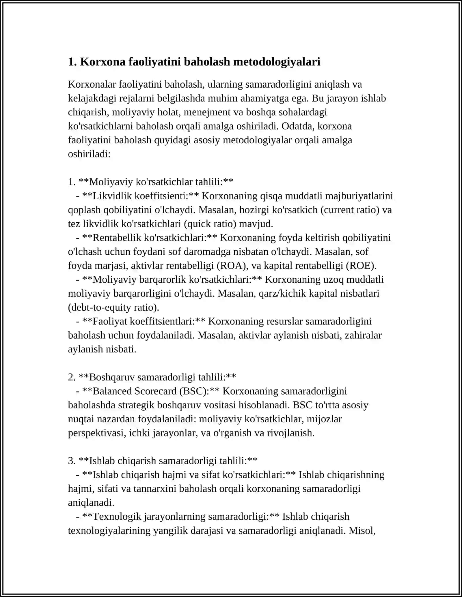 KORXONA FAOLIYATI REYTING KO'RSATKICHLARI TIZIMI 3