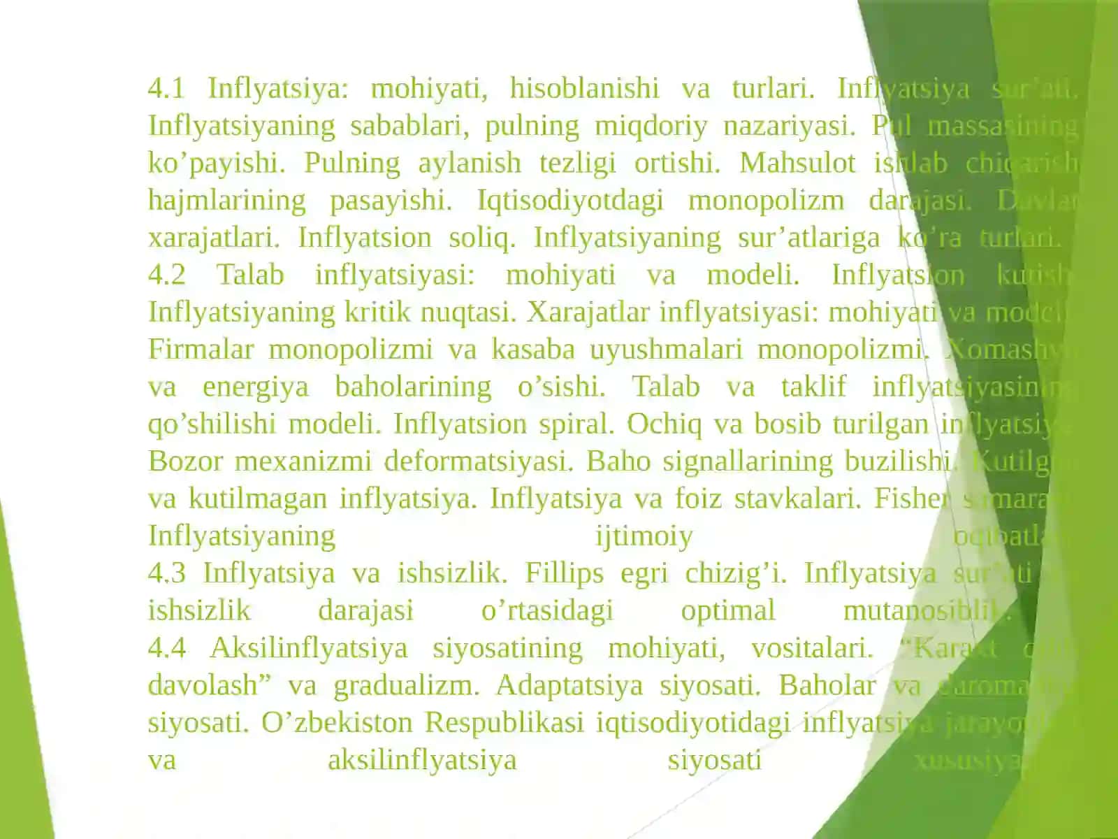Inflatsiya va inflatsiyaga qarshi siyosat. 3