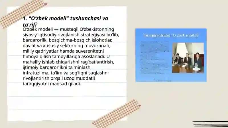 Oʻzbek modeli" va uning tarixiy ahamiyati 3