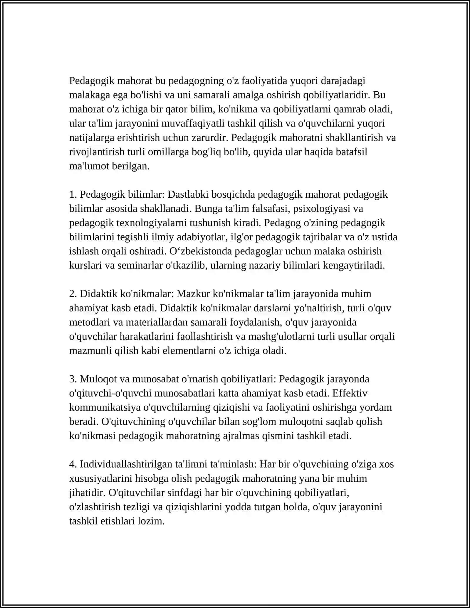PEDAGOGIK MAHORAT VA UNING SHAKILARI 3