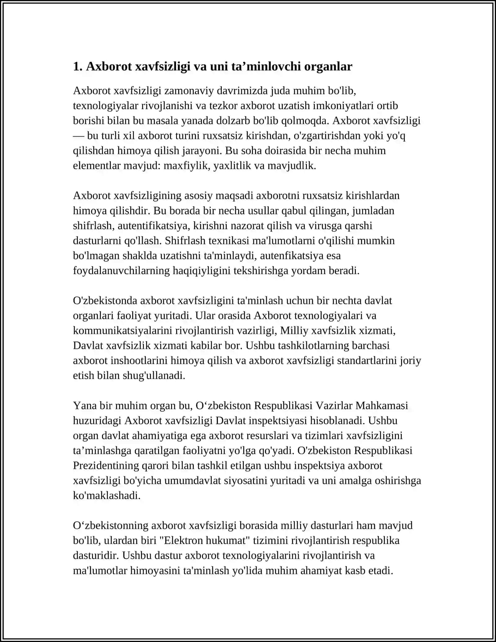 AXBOROT XAVFSIZLIGINI TA’MINLOVCHI ORGANLAR 3
