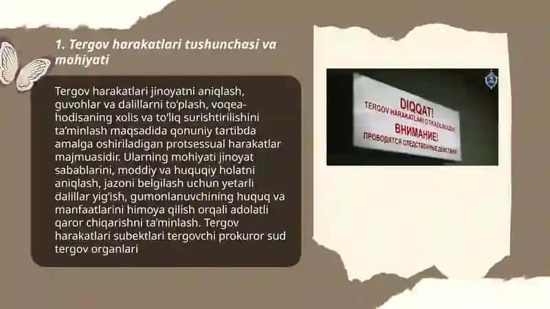 Tergov harakatlari tushunchasi va turlari 3