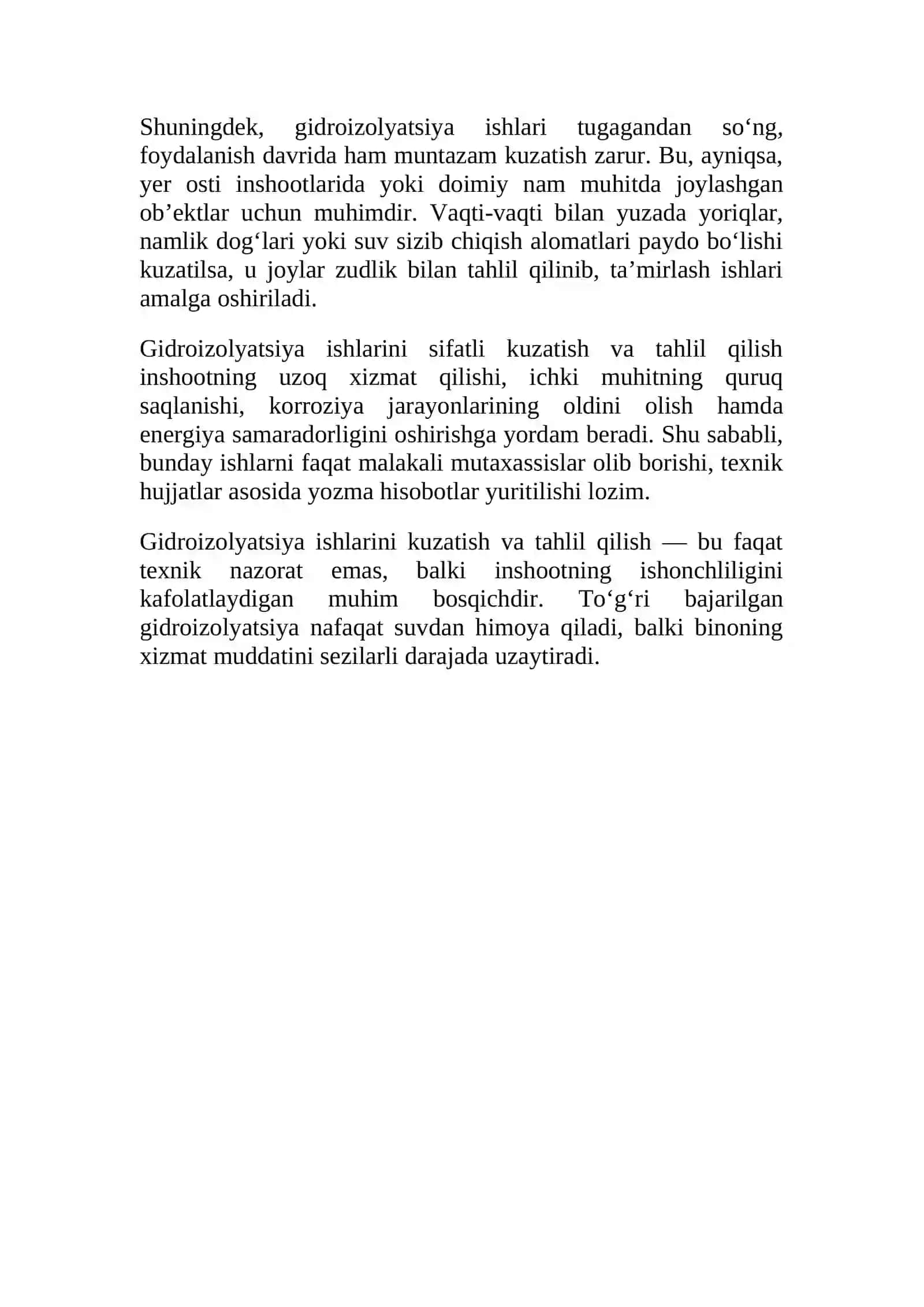 Gidroizolyatsiya ishlarini kuzatish va tahlil qilish 3