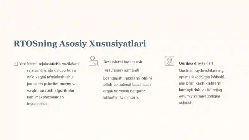 Real vaqt operatsion tizimi (RTOS) 3
