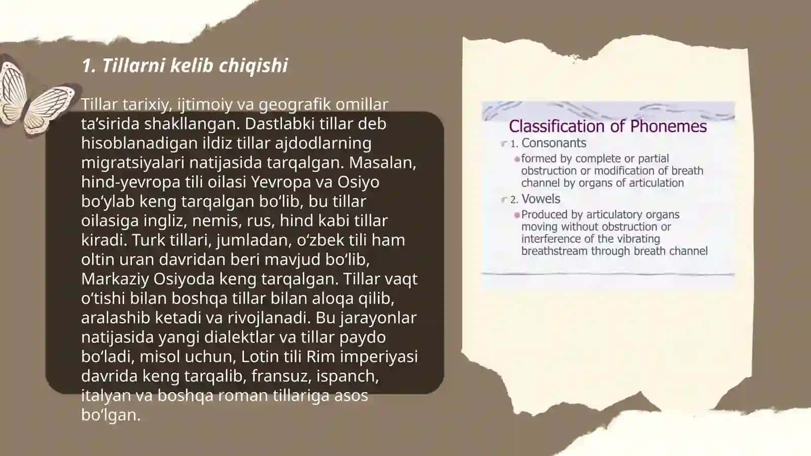 Tillarni tasniflash. Geneologik tasnif 3