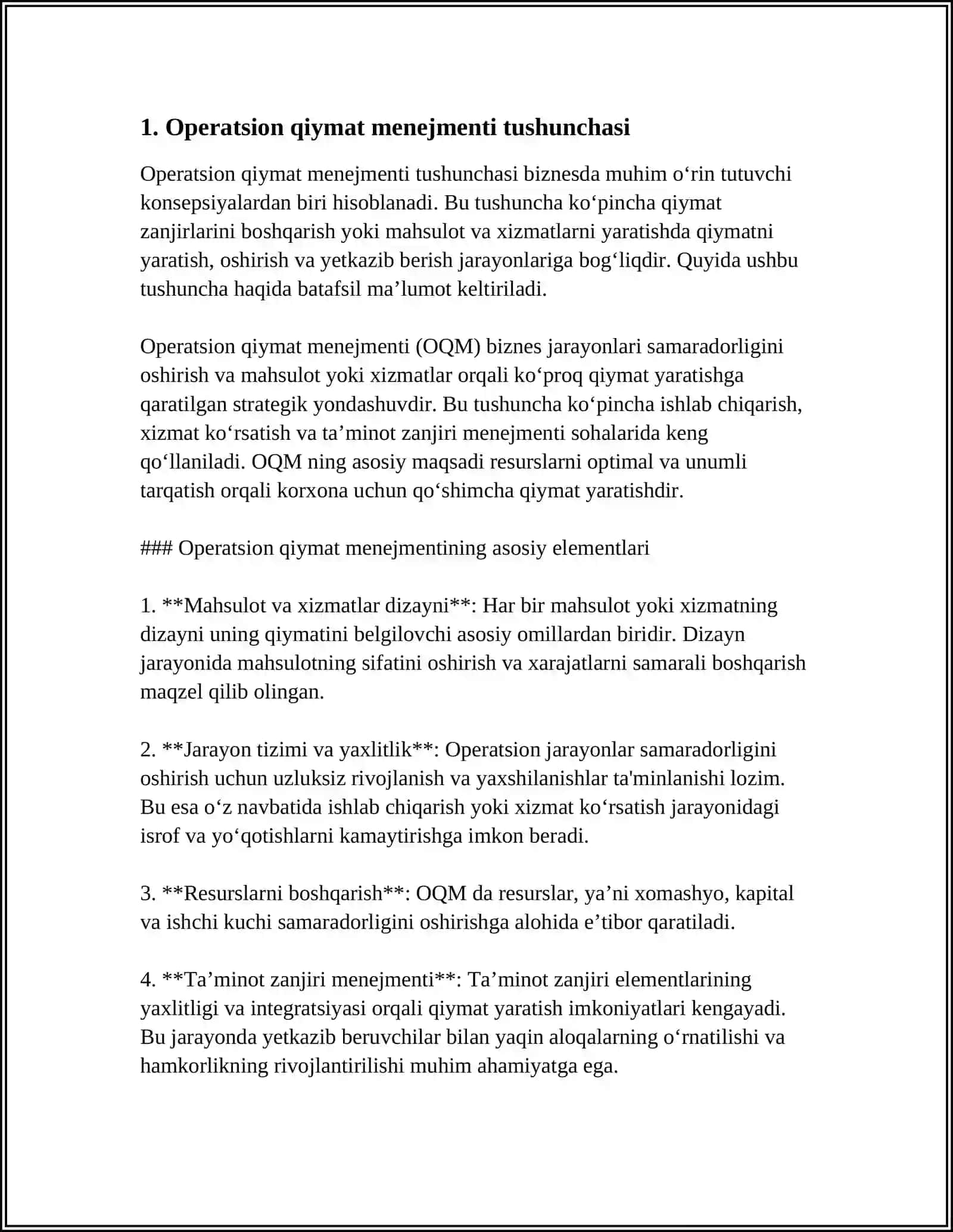 OPERATSION QIYMAT MENEJMENTI MAZMUNI VA MOHIYATI 3