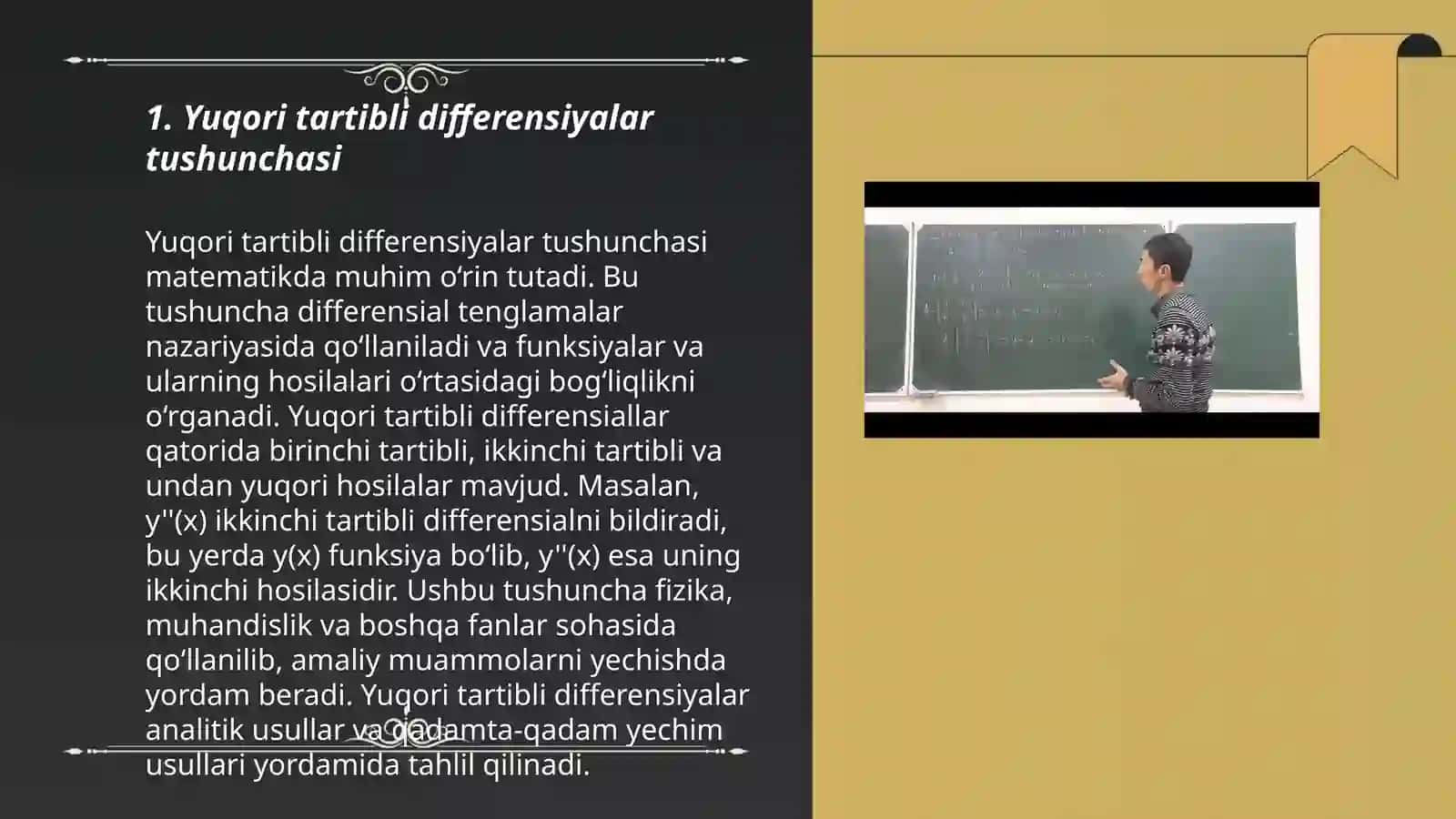Yuqori tartibli differensiyalar 3