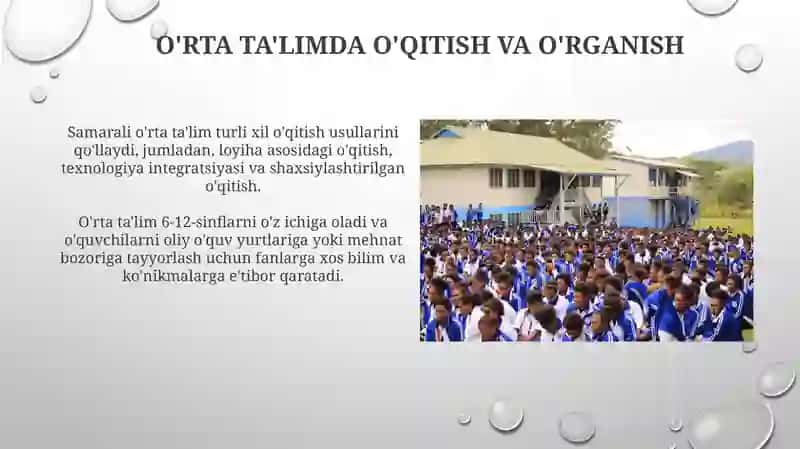 O'rta Ta'limda O'qitish va O'rganish 3