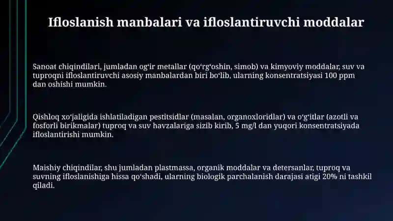 Tuproq va suvning ifloslanishi 3