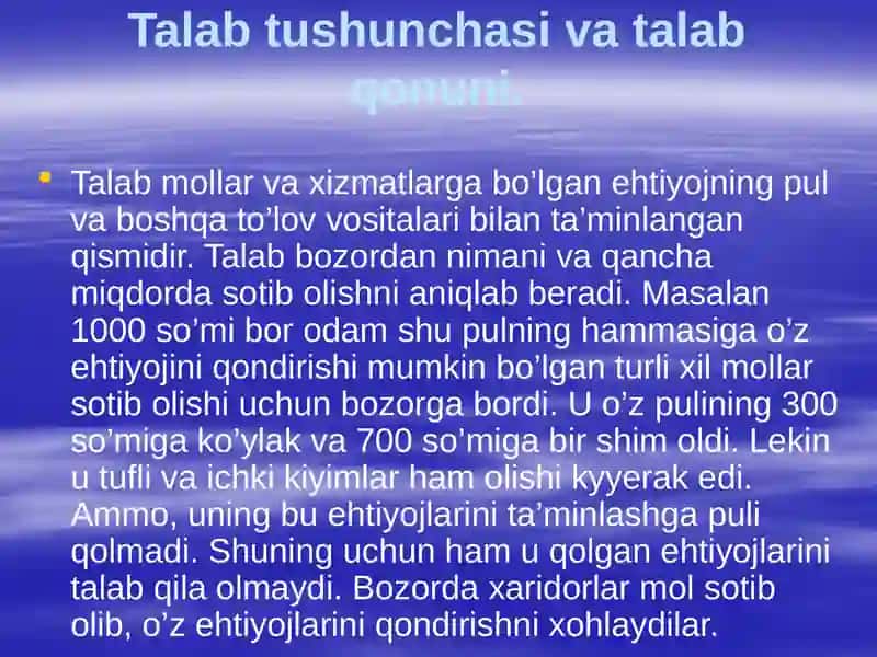 Talab va Taklif miqdori 3