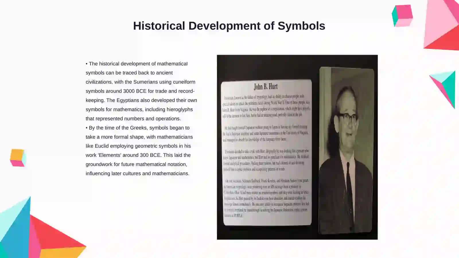 Mathematical symbols and their origins 3