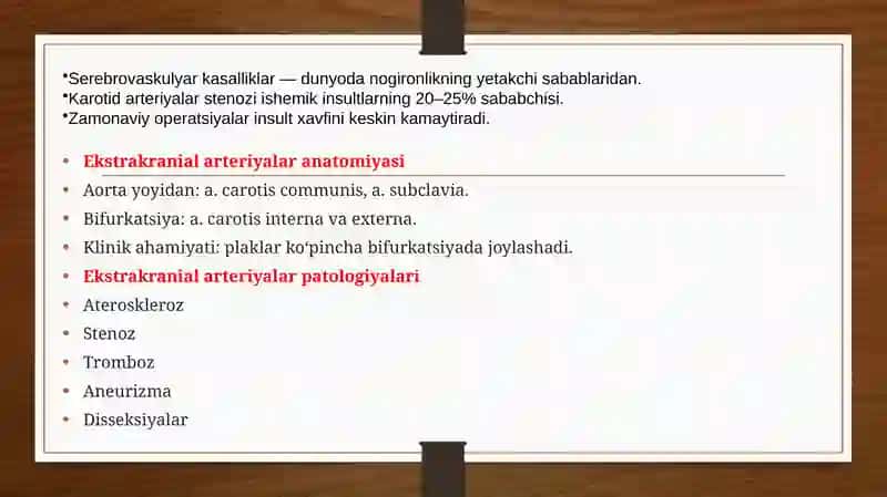 Ekstrakranial arteriyalardagi zamonaviy operatsiyalar. Arteriotomiya. Karotid endarterektomiya 3