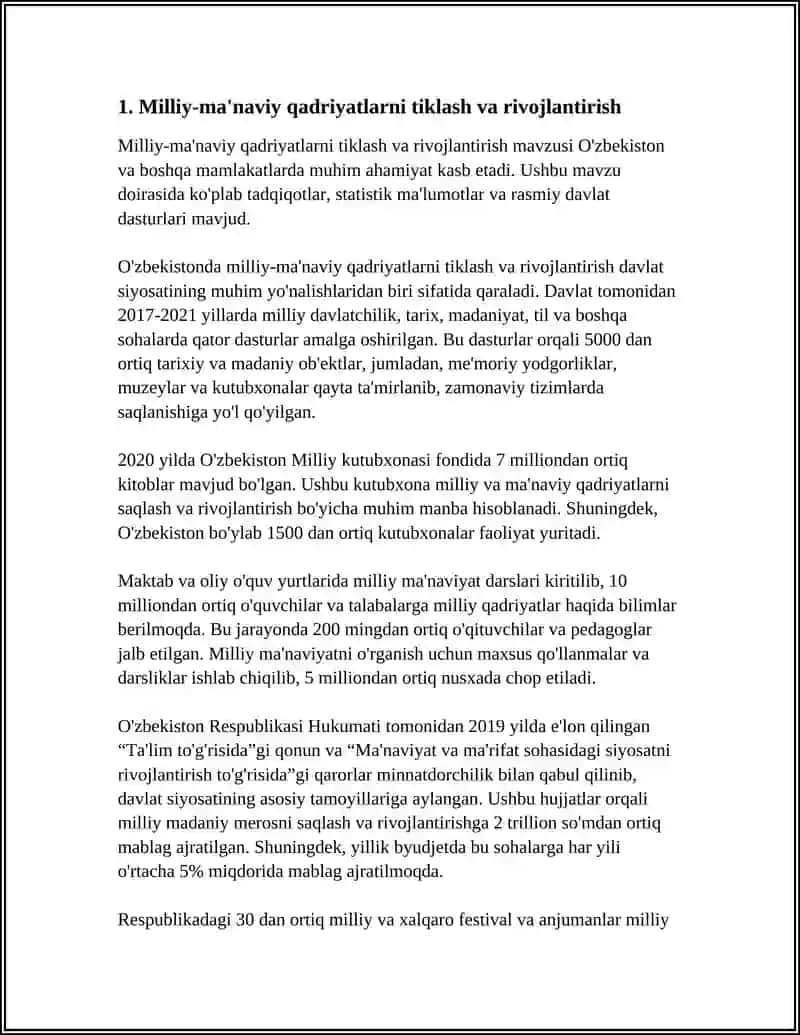 YANGI O'ZBEKISTONDA AMALGA OSHIRILOYOTGAN MANAVIY O'ZGARISHLAR 3