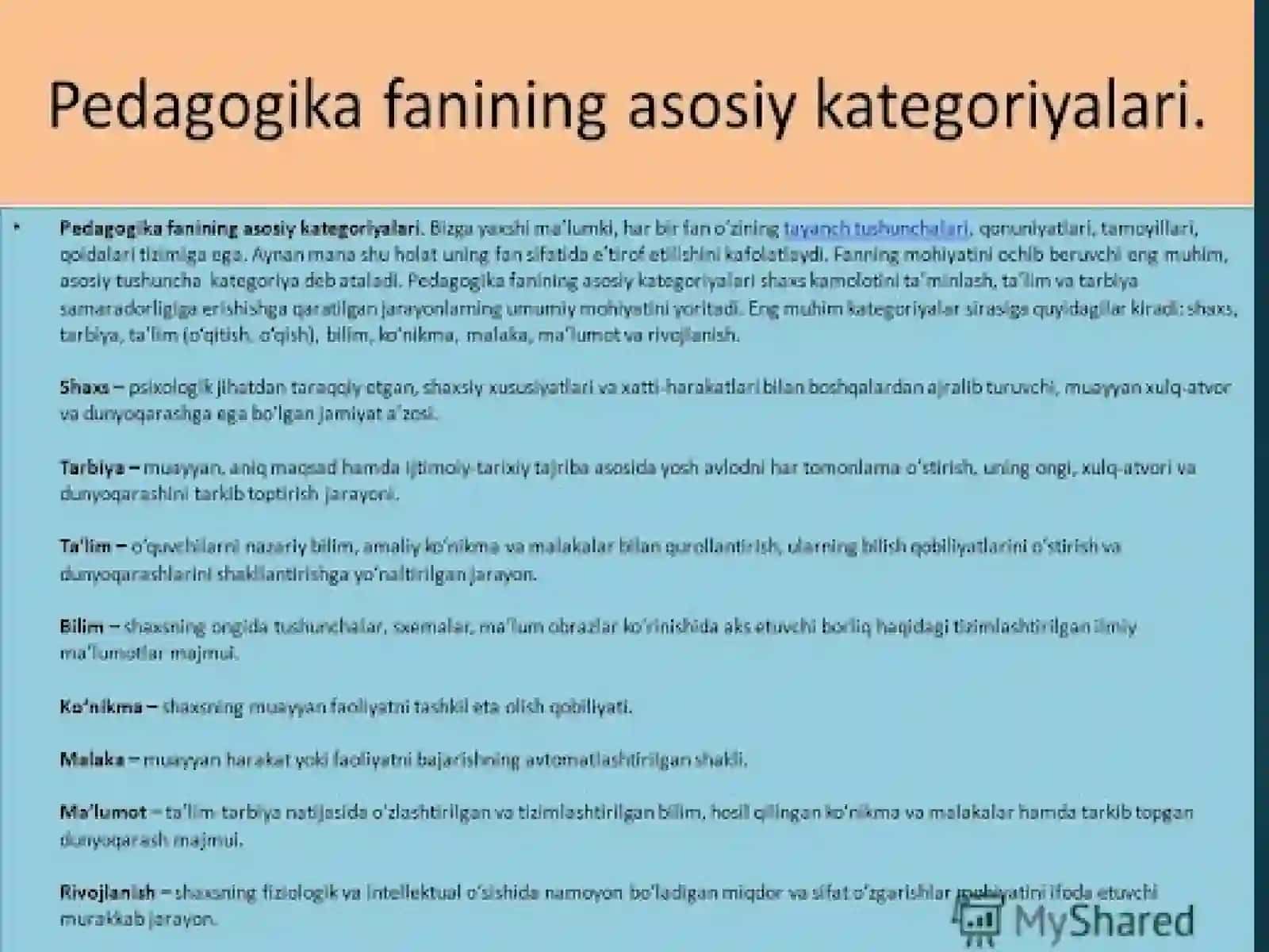 ORIENTALPedagogika shaxs tarbiyasi va rivojlanishi to`g`risidagi fan. Ilmiy-pedagogik tadqiqiotlar metodologiyasi va metodlari 3