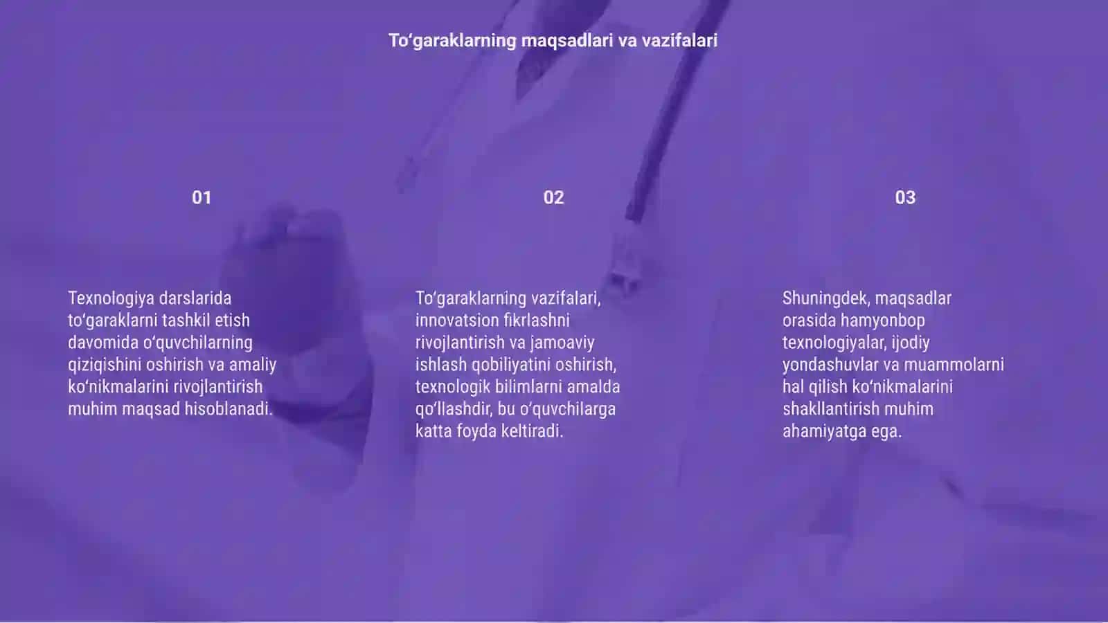 Texnologiya darslarida to‘garaklarni tashkil etish 3