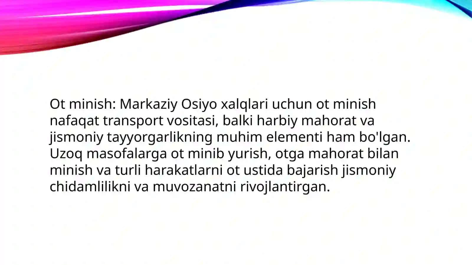 Qadimgi Markaziy Osiyo xalqlarining jismoniy mashqlari va o'yinlari 3