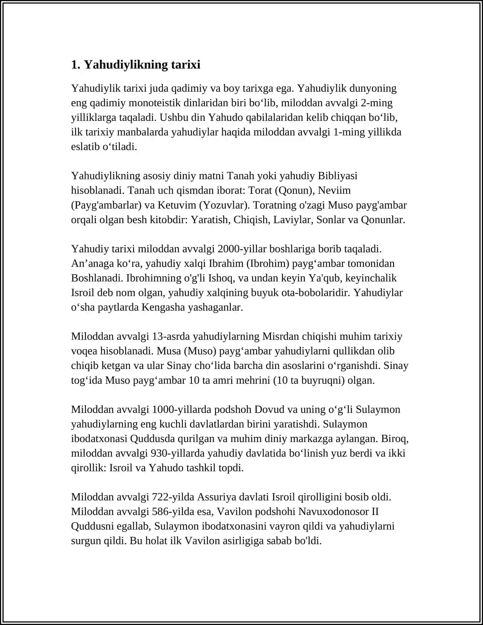 YAHUDIYLIK TA'LIMOTI, AN'ANA VA MAROSIMLARI 3