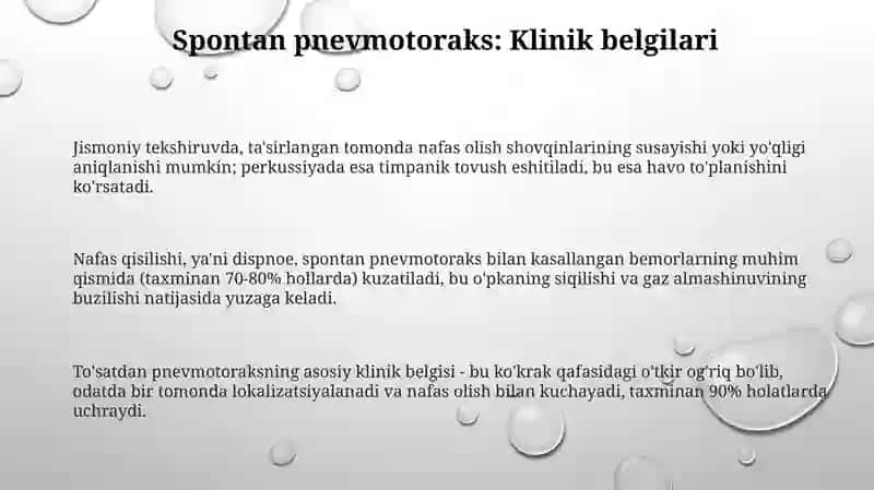 O'pkanoparazitarkistalari.Spintanpnevmotoraks 3
