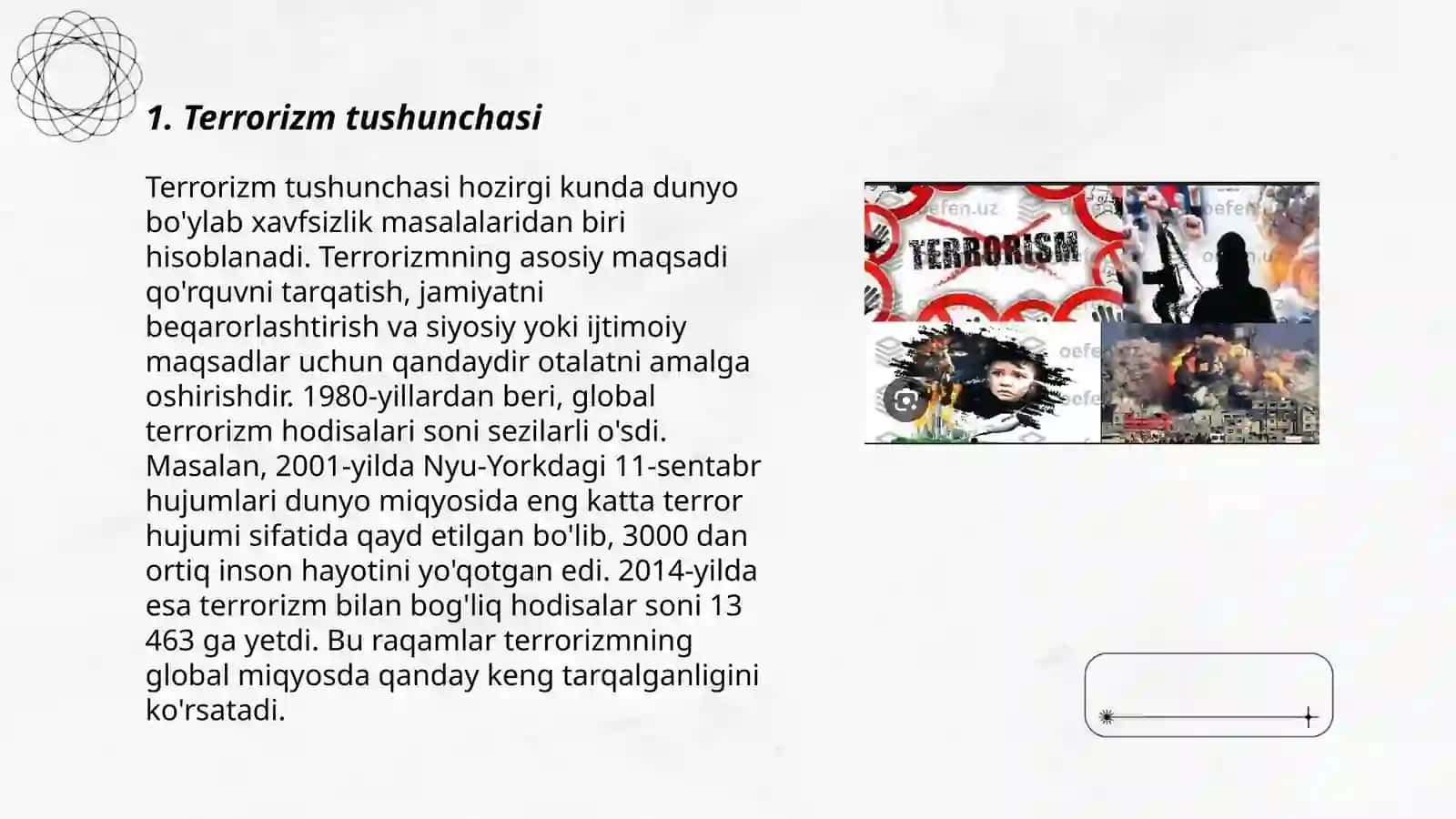 Terrorizm va ekstremizm tushunchasi, mohiyati va mazmuni 3